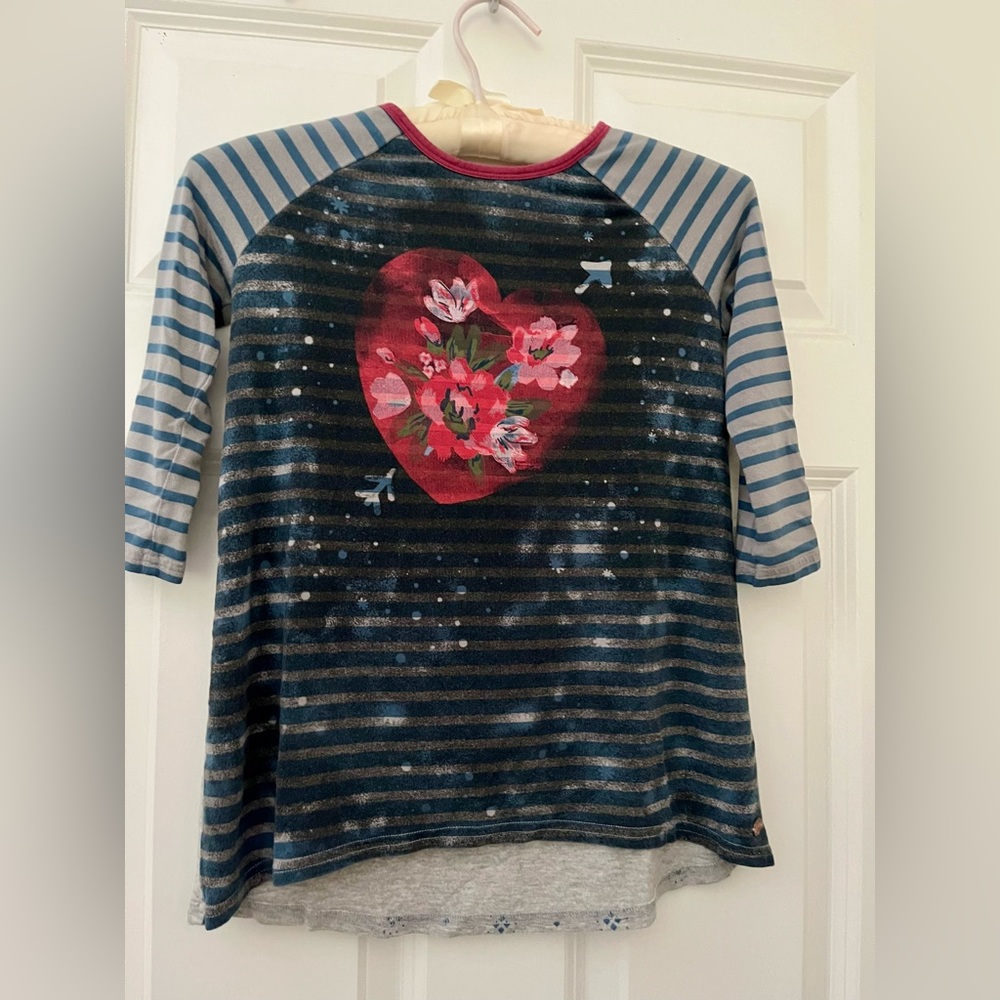 Matilda Jane Striped Heart raglan Kids Shirt